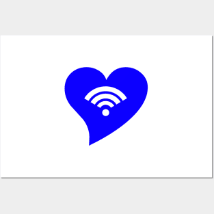 Blue WiFi Heart Posters and Art